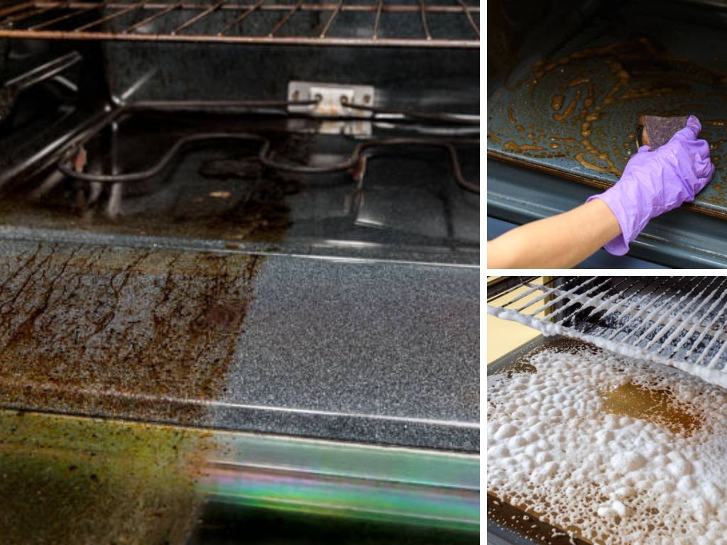 Vệ sinh lò nướng bằng baking soda và giấm trắng
