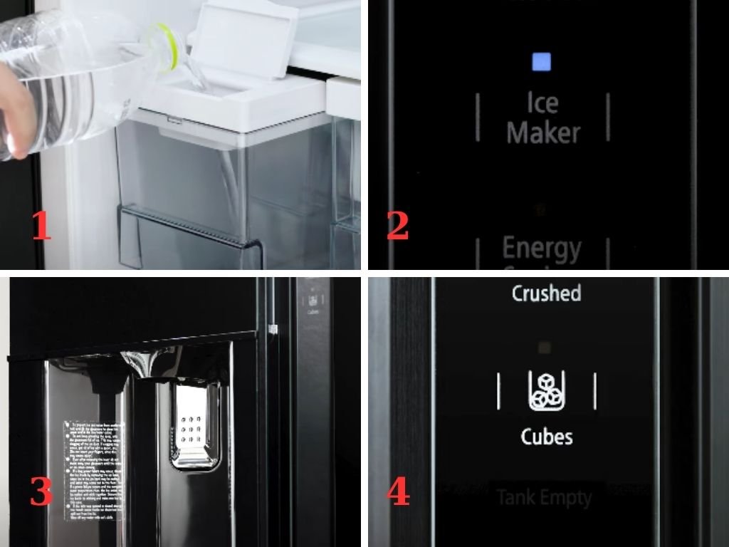 Tủ lạnh Hitachi lấy đá ngoài